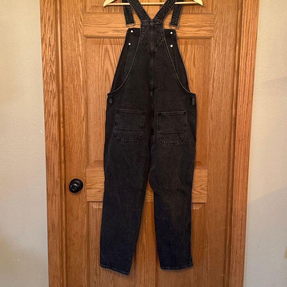 GAP Denim Slouchy Overalls In Washed Black Medium - Picture 8 of 10